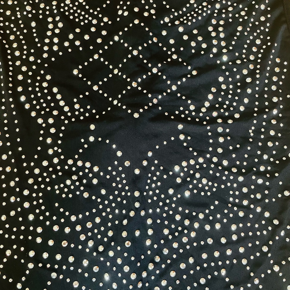 Black Rhinestone Bodysuit - Picture 3 of 4